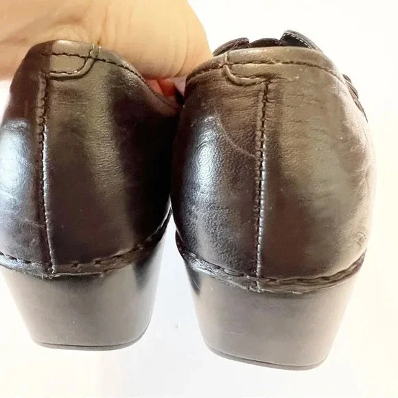 Dansko Tamara Clogs Black Leather Women’s Size 38 EU Buckle Detail Comfort Work - Picture 8 of 14